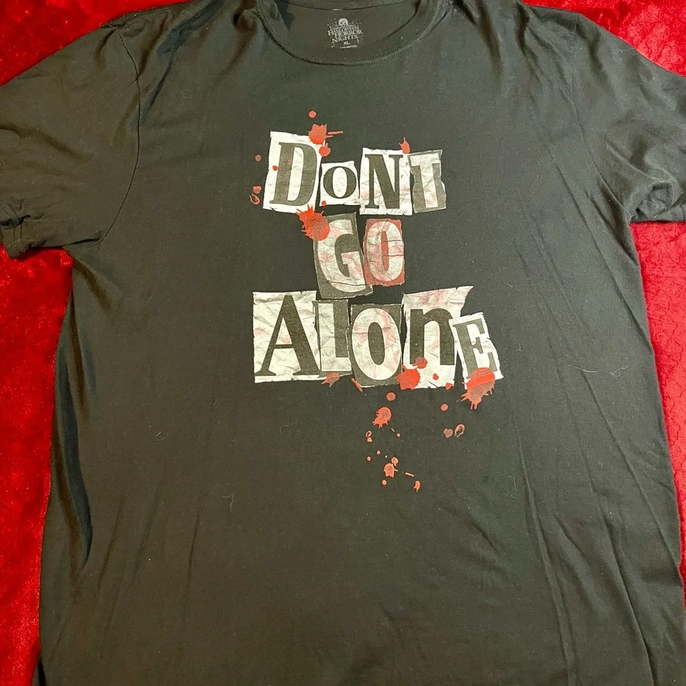 Universal Black Graphic Tee - Don't Go Alone - Picture 1 of 3